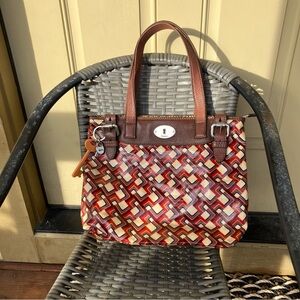 Fossil Key Per Geometric Multicolor Tote Bag